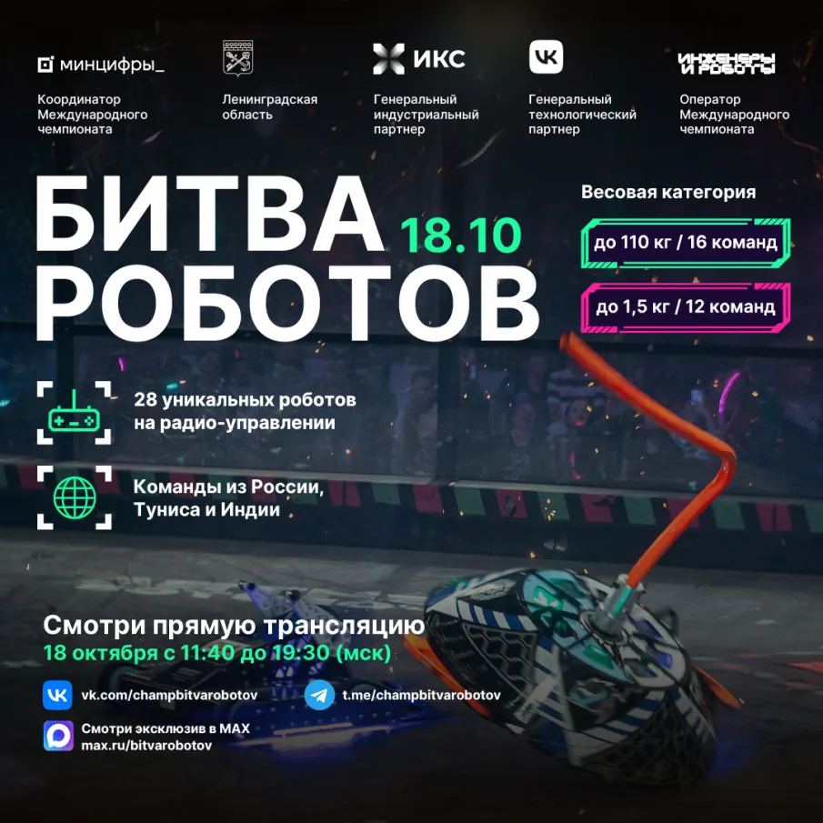 Третий отборочный этап Международного чемпионата по битве роботов